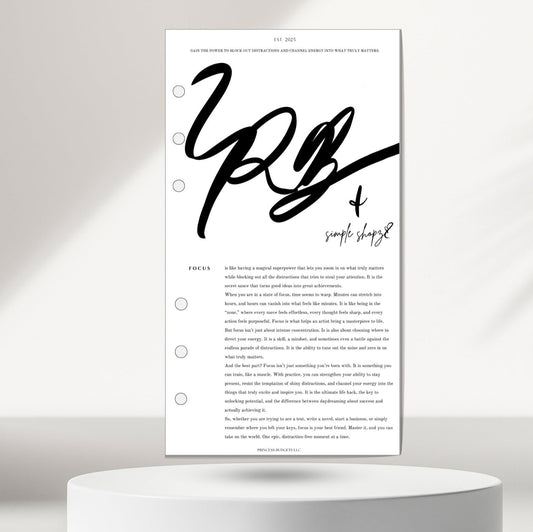 "Focus" Dashboard | Princess Budgets x Simple Shopz