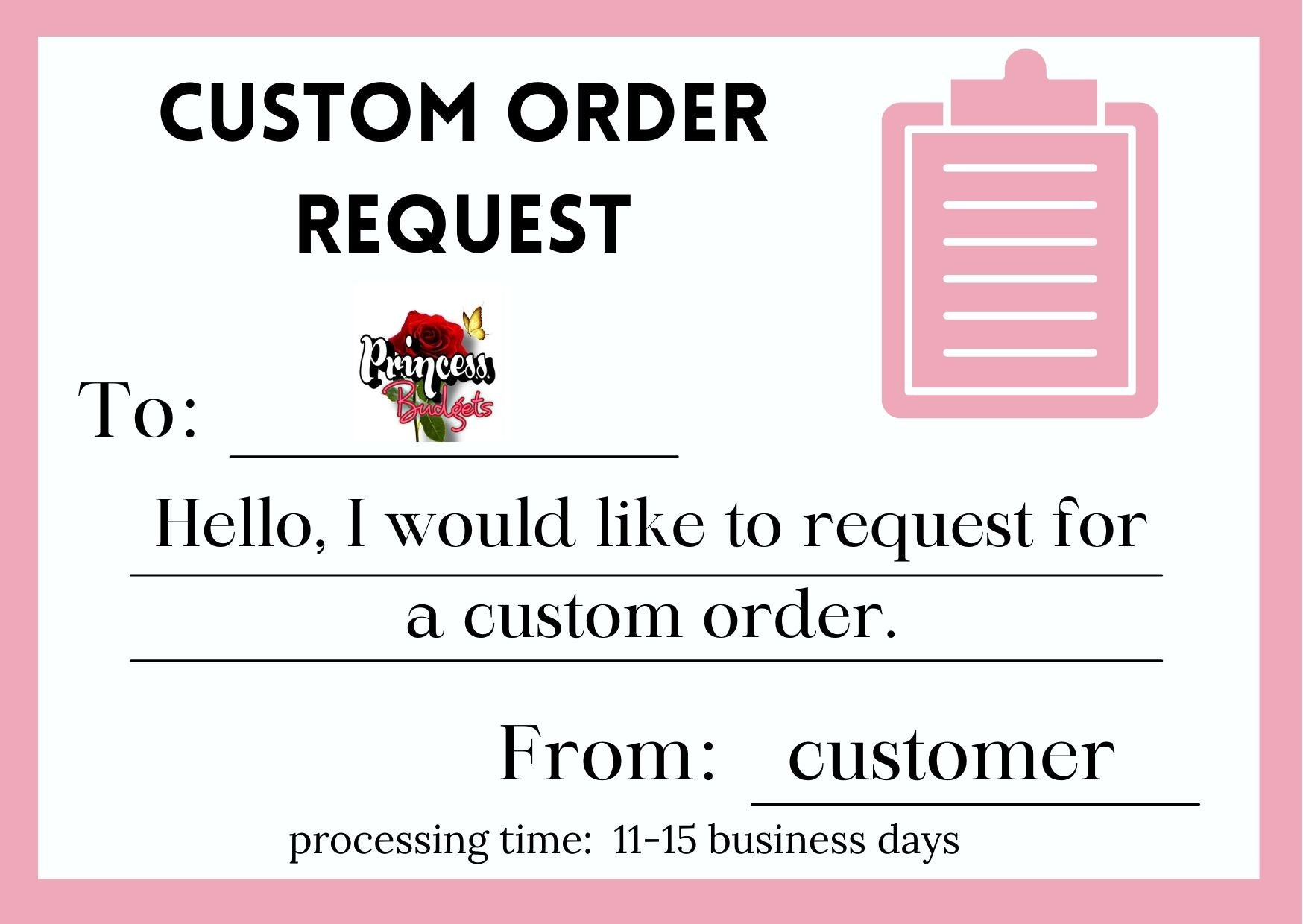 Custom Order Request shops