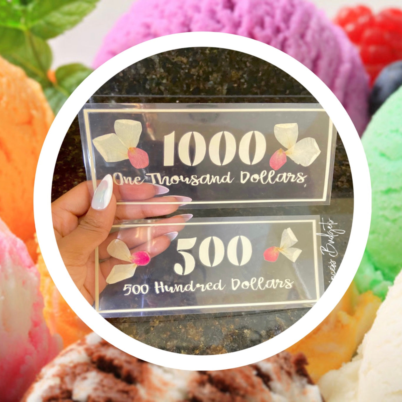 Rose Infused Money Place Holder | Prop Money | 1k Slip | 500 Slip