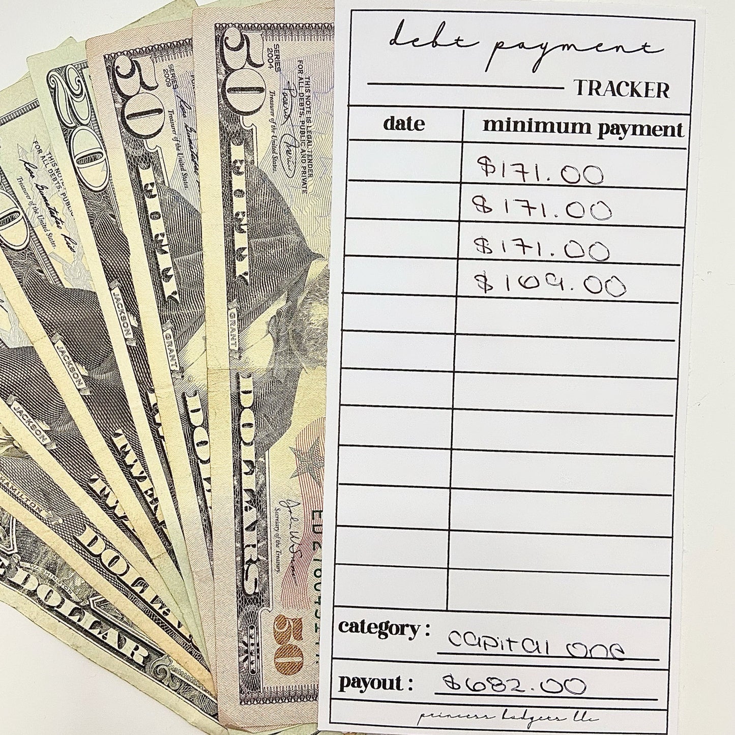 Digital Debt Payment Tracker Inserts