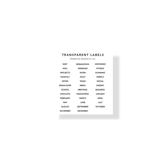 TRANSPARENT LABELS | 2 COLORS