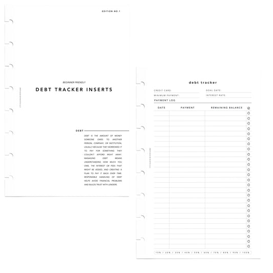 DEBT TRACKER | HALF LETTER INSERTS